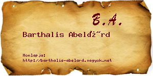 Barthalis Abelárd névjegykártya